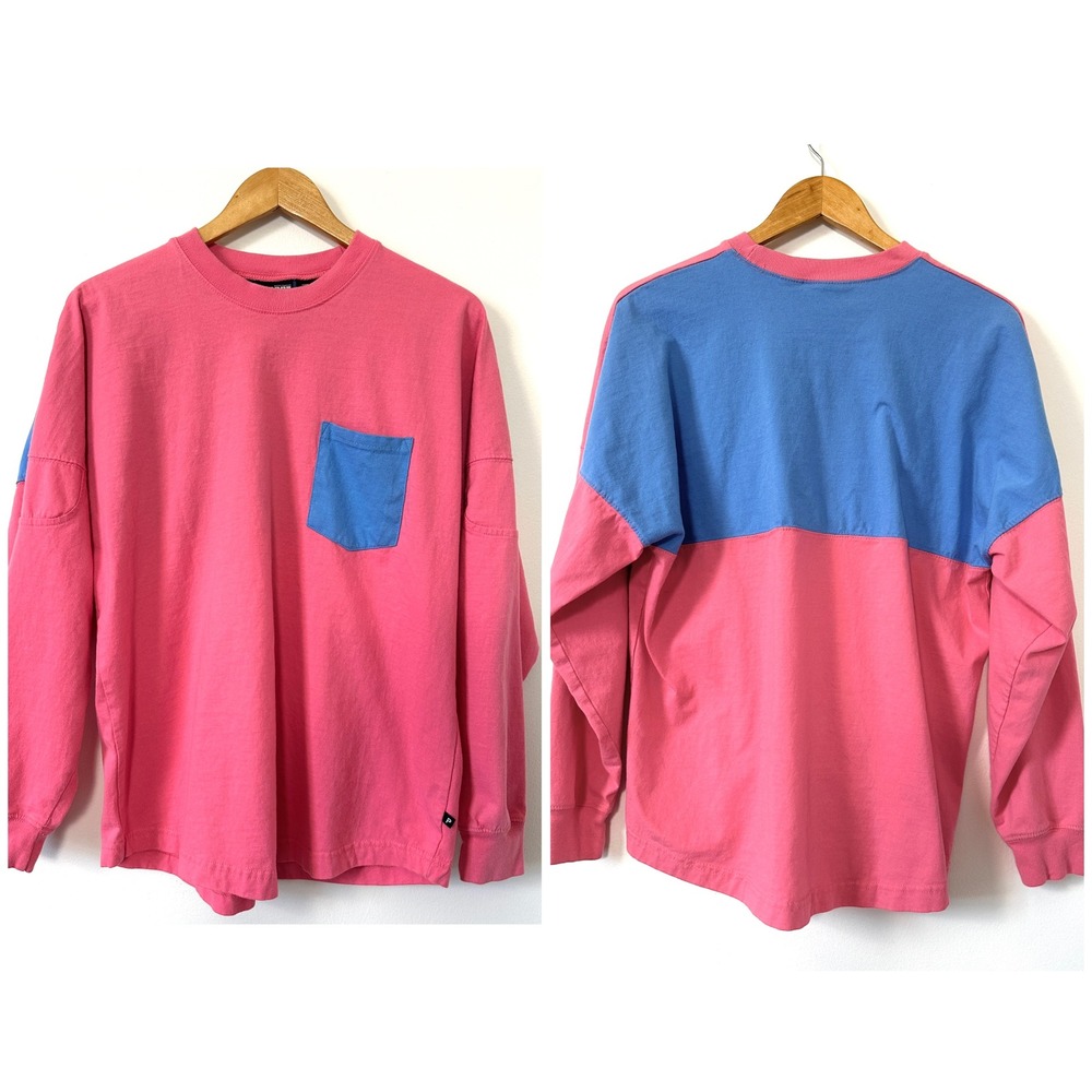 Pennant Sportswear Colorblock Pocket Tshirt Pink Blue Long Sleeve S Coastal Prep